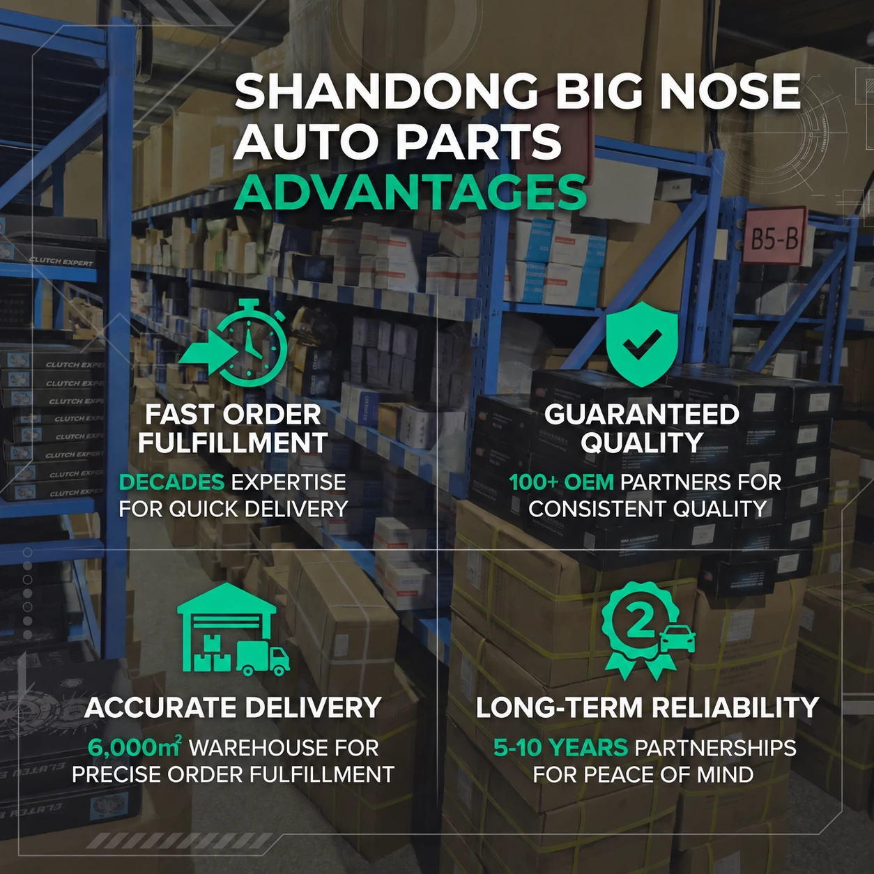 Service and warehouse advantages